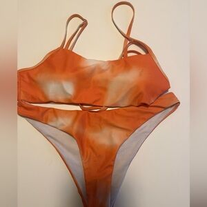 Orange Tie-Dye Bikini Set